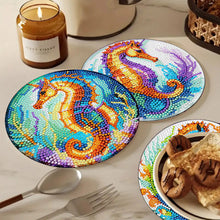 Load image into Gallery viewer, 4pcs DIY Diamond Dot Kits Seahorses Diamond Painting Placemats Projects for Beginners