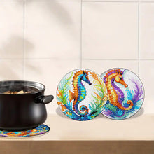 Load image into Gallery viewer, 4pcs DIY Diamond Dot Kits Seahorses Diamond Painting Placemats Projects for Beginners