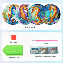 Load image into Gallery viewer, 4pcs DIY Diamond Dot Kits Seahorses Diamond Painting Placemats Projects for Beginners
