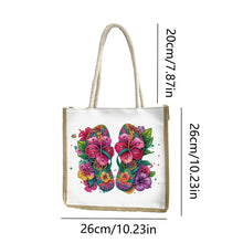 Load image into Gallery viewer, 5D Diamond Painting Handbag DIY Linen Shopping Storage Bag (Flower Slippers)