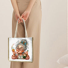 Load image into Gallery viewer, 5D Diamond Painting Handbag DIY Linen Shopping Storage Bag for Women (Old Lady)