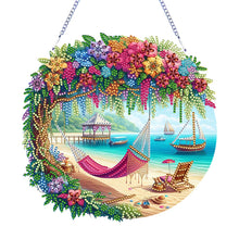 Load image into Gallery viewer, 2D Flat DIY Diamond Art Pendant Diamond Painting Set Home Decor(Seaside Hammock)