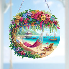 Load image into Gallery viewer, 2D Flat DIY Diamond Art Pendant Diamond Painting Set Home Decor(Seaside Hammock)
