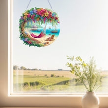 Load image into Gallery viewer, 2D Flat DIY Diamond Art Pendant Diamond Painting Set Home Decor(Seaside Hammock)