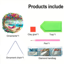 Load image into Gallery viewer, 2D Flat DIY Diamond Art Pendant Diamond Painting Set Home Decor(Seaside Hammock)