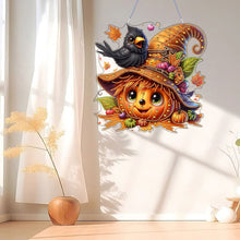 Load image into Gallery viewer, 2D Flat DIY Diamond Art Pendant Diamond Painting Set Home Decor (Pumpkin Witch)