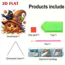 Load image into Gallery viewer, 2D Flat DIY Diamond Art Pendant Diamond Painting Set Home Decor (Pumpkin Witch)