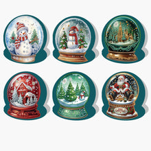 Load image into Gallery viewer, Diamond Art Greeting Cards Congratulations Cards & Gifts (6pcs Xmas Snow Globe)