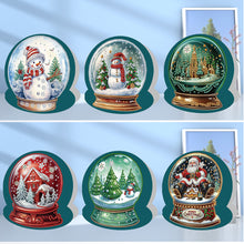 Load image into Gallery viewer, Diamond Art Greeting Cards Congratulations Cards & Gifts (6pcs Xmas Snow Globe)