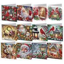 Load image into Gallery viewer, DIY Diamond Art Greeting Cards Congratulations Cards & Gifts (12pcs Christmas)