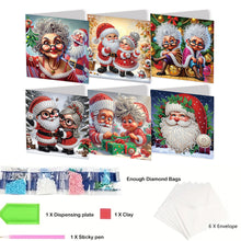 Load image into Gallery viewer, DIY Diamond Art Greeting Cards Congratulations Cards & Gifts (6pcs Christmas)