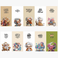 Load image into Gallery viewer, DIY Diamond Art Greeting Cards Congratulations Cards & Gifts (10pcs Old Lady)