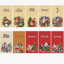 Load image into Gallery viewer, DIY Diamond Art Greeting Cards Congratulations Cards & Gifts (10pcs Christmas)