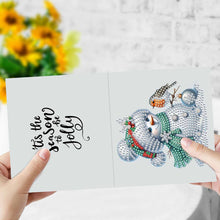 Load image into Gallery viewer, Diamond Art Greeting Cards Congratulations Cards & Gifts (10pcs Winter Snowman)