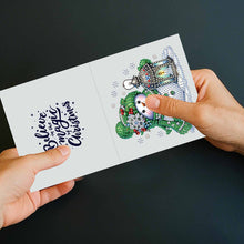 Load image into Gallery viewer, Diamond Art Greeting Cards Congratulations Cards & Gifts (10pcs Winter Snowman)