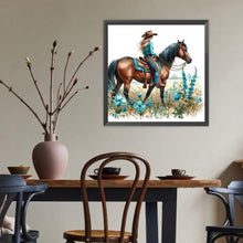 Load image into Gallery viewer, Diamond Painting - Full Round - Horseback Cowboy Girl (40*40CM)