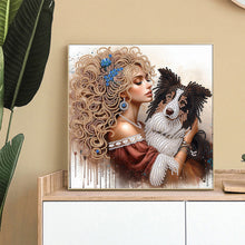 Load image into Gallery viewer, Diamond Painting - Partial Special Shaped - Girl And Puppy (30*30CM)