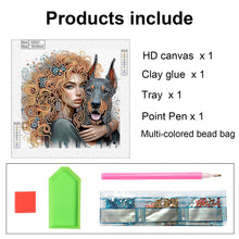 Load image into Gallery viewer, Diamond Painting - Partial Special Shaped - Girl And Puppy (30*30CM)