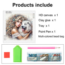 Load image into Gallery viewer, Diamond Painting - Partial Special Shaped - Girl And Puppy (30*30CM)