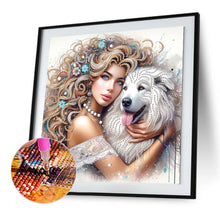 Load image into Gallery viewer, Diamond Painting - Partial Special Shaped - Girl And Puppy (30*30CM)