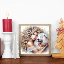 Load image into Gallery viewer, Diamond Painting - Partial Special Shaped - Girl And Puppy (30*30CM)