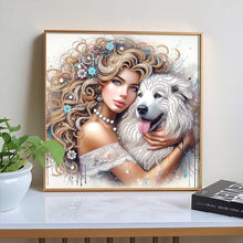 Load image into Gallery viewer, Diamond Painting - Partial Special Shaped - Girl And Puppy (30*30CM)