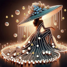 Load image into Gallery viewer, Diamond Painting - Partial Special Shaped - Elegant Hat Lady (30*30CM)