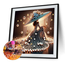Load image into Gallery viewer, Diamond Painting - Partial Special Shaped - Elegant Hat Lady (30*30CM)