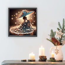 Load image into Gallery viewer, Diamond Painting - Partial Special Shaped - Elegant Hat Lady (30*30CM)