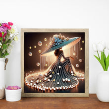 Load image into Gallery viewer, Diamond Painting - Partial Special Shaped - Elegant Hat Lady (30*30CM)