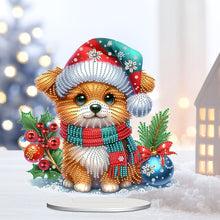 Load image into Gallery viewer, 2D Flat Christmas Dog Table Top Diamond Painting Ornament Kits Home Decor