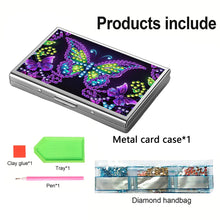 Load image into Gallery viewer, Diamond Art Stainless Steel Coin Purse Butterfly ID Card Holder Case for Adults