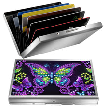 Load image into Gallery viewer, Diamond Art Stainless Steel Coin Purse Butterfly ID Card Holder Case for Adults