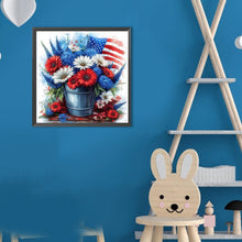 Load image into Gallery viewer, Diamond Painting - Full Round - Independence Day Flower Pot Bouquet (30*30CM)