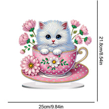 Load image into Gallery viewer, 2D Flat Print Teacup Cat DIY Diamond Painting Desktop Decorations Desktop Decor
