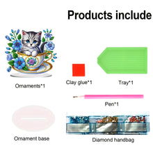 Load image into Gallery viewer, 2D Flat Print Teacup Cat DIY Diamond Painting Desktop Decorations Desktop Decor
