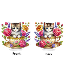 Load image into Gallery viewer, 2D Flat Print Teacup Cat DIY Diamond Painting Desktop Decorations Desktop Decor