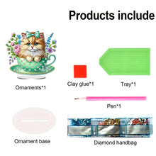 Load image into Gallery viewer, 2D Flat Print Teacup Cat DIY Diamond Painting Desktop Decorations Desktop Decor