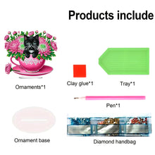 Load image into Gallery viewer, 2D Flat Print Teacup Cat DIY Diamond Painting Desktop Decorations Desktop Decor