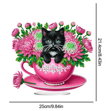 Load image into Gallery viewer, 2D Flat Print Teacup Cat DIY Diamond Painting Desktop Decorations Desktop Decor
