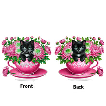 Load image into Gallery viewer, 2D Flat Print Teacup Cat DIY Diamond Painting Desktop Decorations Desktop Decor