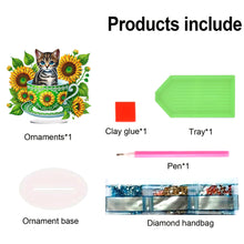 Load image into Gallery viewer, 2D Flat Print Teacup Cat DIY Diamond Painting Desktop Decorations Desktop Decor