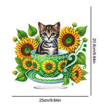 Load image into Gallery viewer, 2D Flat Print Teacup Cat DIY Diamond Painting Desktop Decorations Desktop Decor