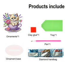 Load image into Gallery viewer, 2D Flat Print Teacup Cat DIY Diamond Painting Desktop Decorations Desktop Decor