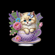 Load image into Gallery viewer, 2D Flat Print Teacup Cat DIY Diamond Painting Desktop Decorations Desktop Decor