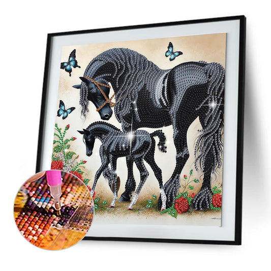 Diamond Painting - Partial Special Shaped - Horse (30*30CM)