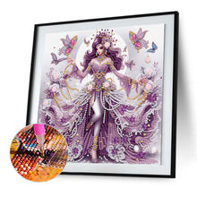 Load image into Gallery viewer, Diamond Painting - Partial Special Shaped - Elegant Girl With Beautiful Skirt (30*30CM)