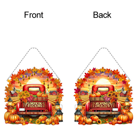 Fall Truck 2D Flat DIY Diamond Art Pendant Diamond Painting Set for Wall Window