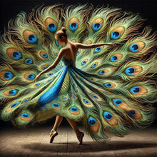 Load image into Gallery viewer, Diamond Painting - Full Round - Peacock Girl (40*40CM)