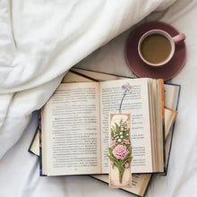 Load image into Gallery viewer, 3Pcs Pink Roses DIY Diamond Painting Bookmark with Pendant for Reading Lovers